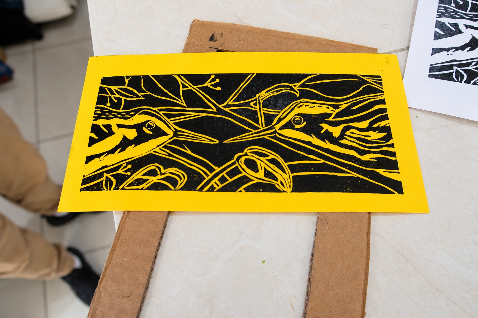 Taller de grabado, detalle de trabajo