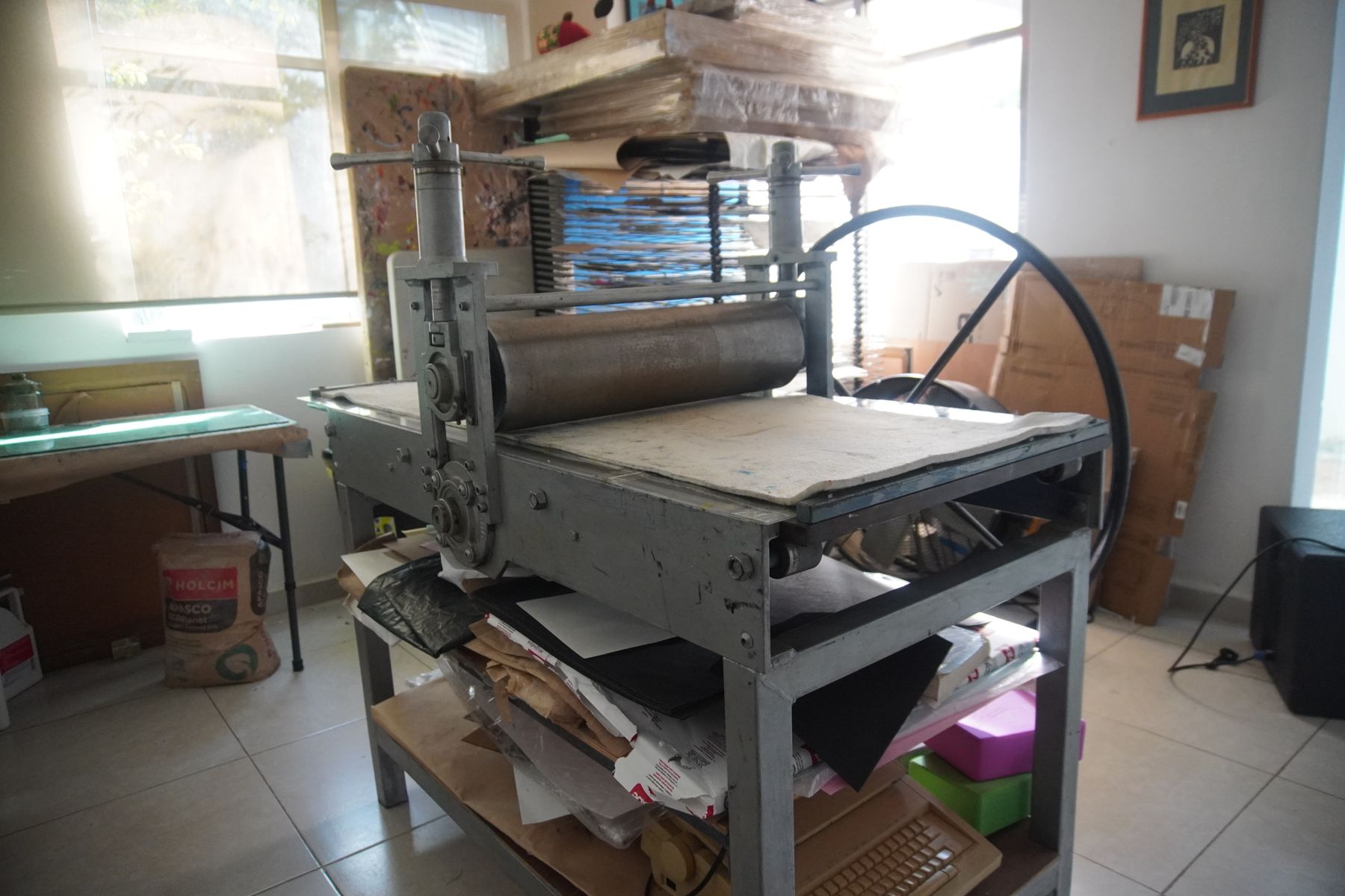Tórculo del taller de grabado